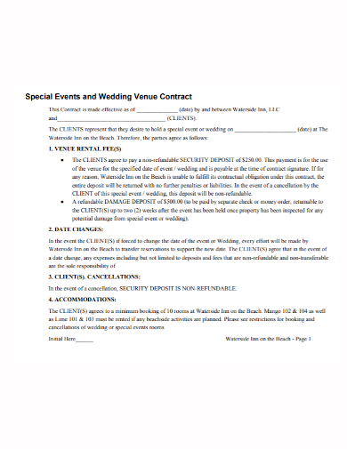sample wedding event contract