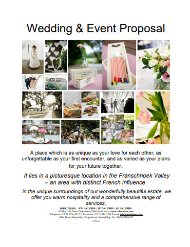 sample wedding event proposal