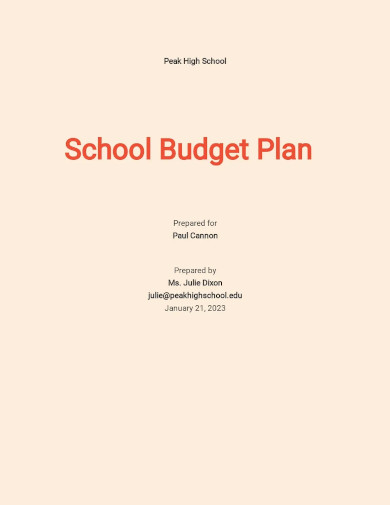 school budget plan