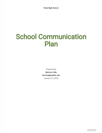 school communication plan template
