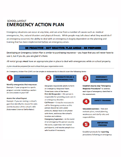 school layout emergency action plan