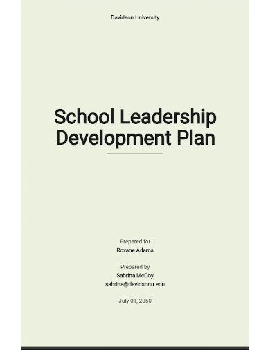 school leadership development plan