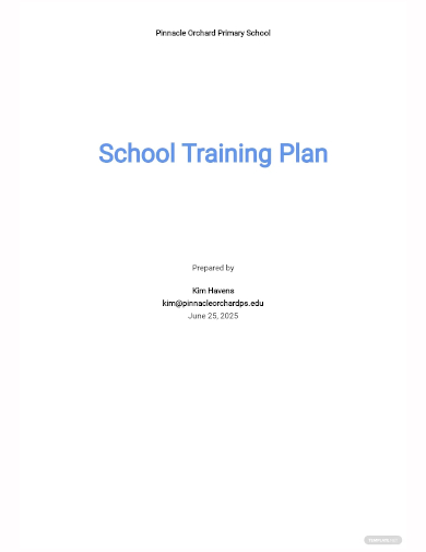 school training plan template