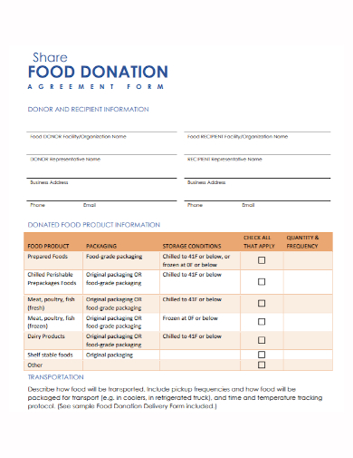 share food donation agreement