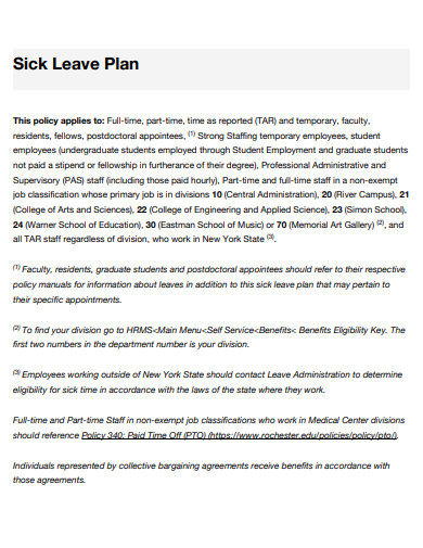 sick leave plan