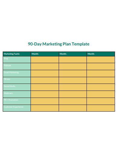 simple 90 day marketing plan