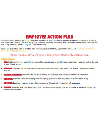 simple employee action plan