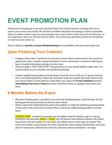 simple event promotion plan