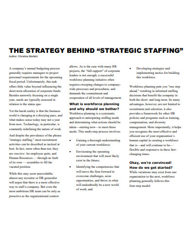 simple strategic staffing plan