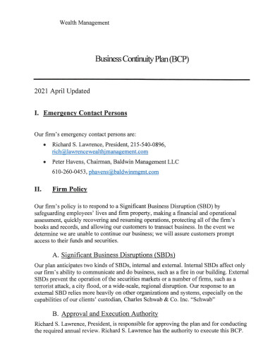 wealth improvement approaches in business plan example