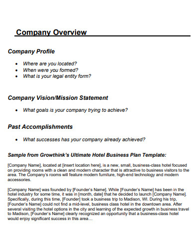 FREE 7+ Small Hotel Business Plan Samples PDF | MS Word | Apple Pages ...