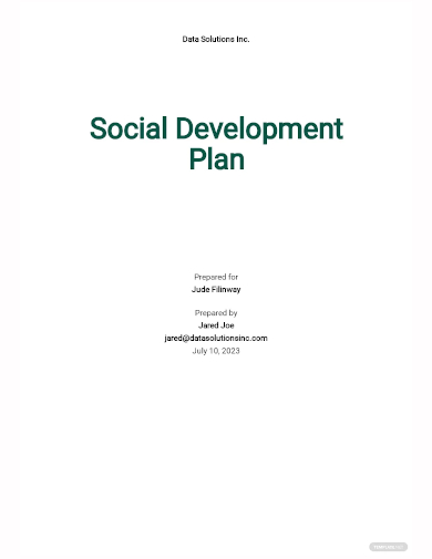 social development plan template