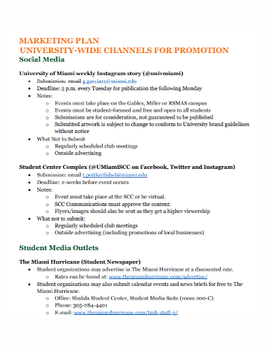social media channel promotion plan