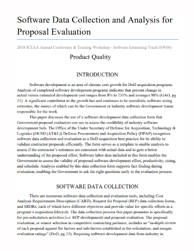 software data product quality proposal