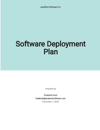 software deployment plan