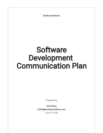 software development communication plan