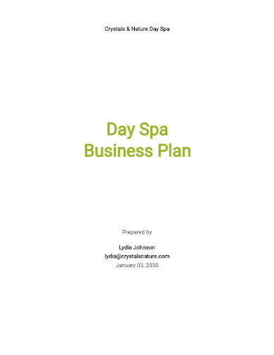 spa business plan