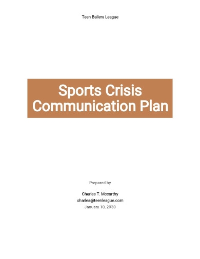 sports crisis communication plan