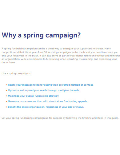 spring fundraising campaign plan