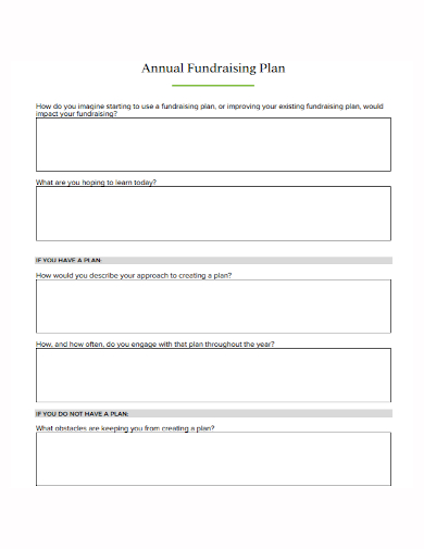 standard annual fundraising plan