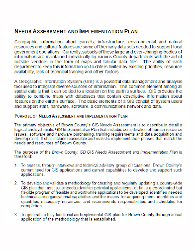 standard assessment implementation plan