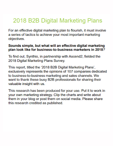 standard b2b marketing plan