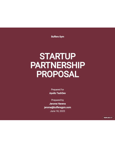 startup partnership proposal
