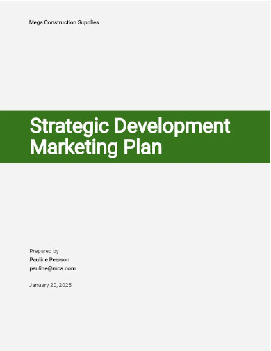 strategic development marketing plan