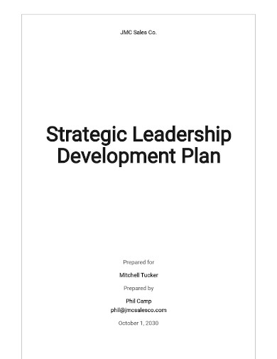 strategic leadership development plan