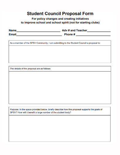 student council proposal form