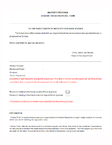 student thesis proposal form