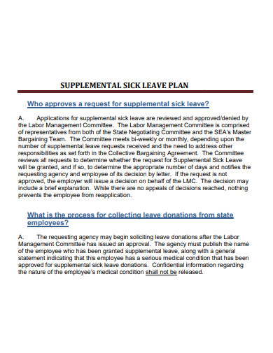 supplemental sick leave plan