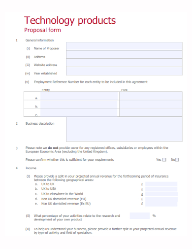 tech product proposal form