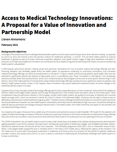 technology model partnership proposal