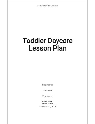 toddler daycare lesson plan
