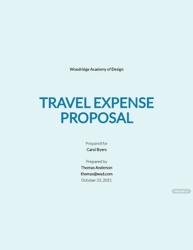 travel expense proposal template