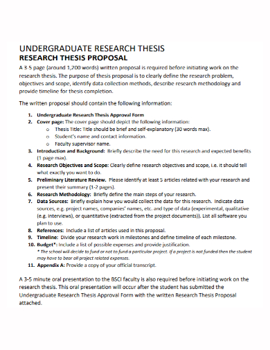 undergraduate research thesis proposal