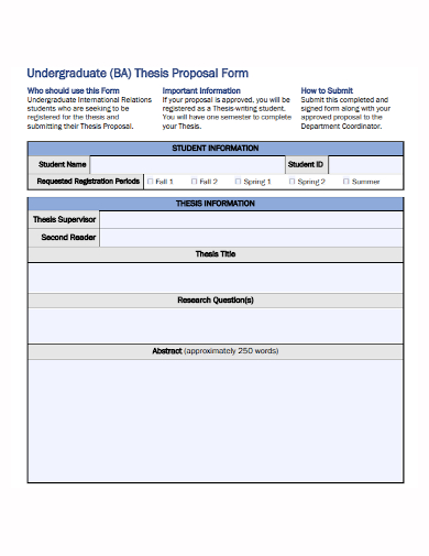 undergraduate thesis proposal form