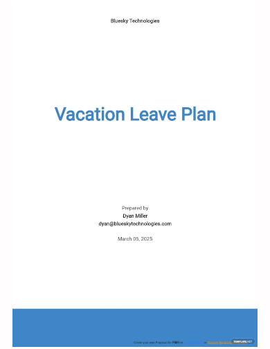 vacation leave plan template
