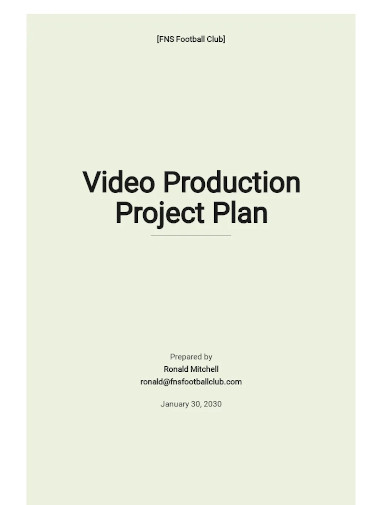video production project plan