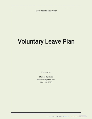 voluntary leave plan template