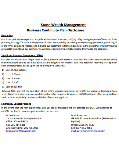 business plan for wealth management