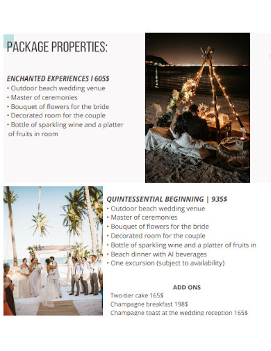wedding venue package proposal