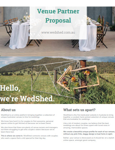 wedding venue partner proposal