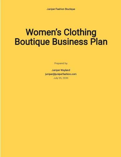 womens clothing boutique business plan