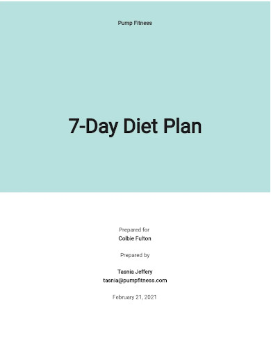 FREE 7+ 7-Day Diet Plan Samples in PDF | MS Word | Apple Pages | Google ...