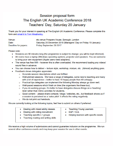 academic conference session proposal