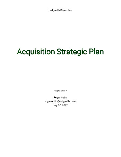 acquisition strategy plan