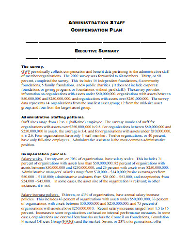administrative staffing compensation plan1