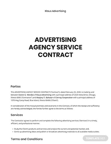 advertising agency contract